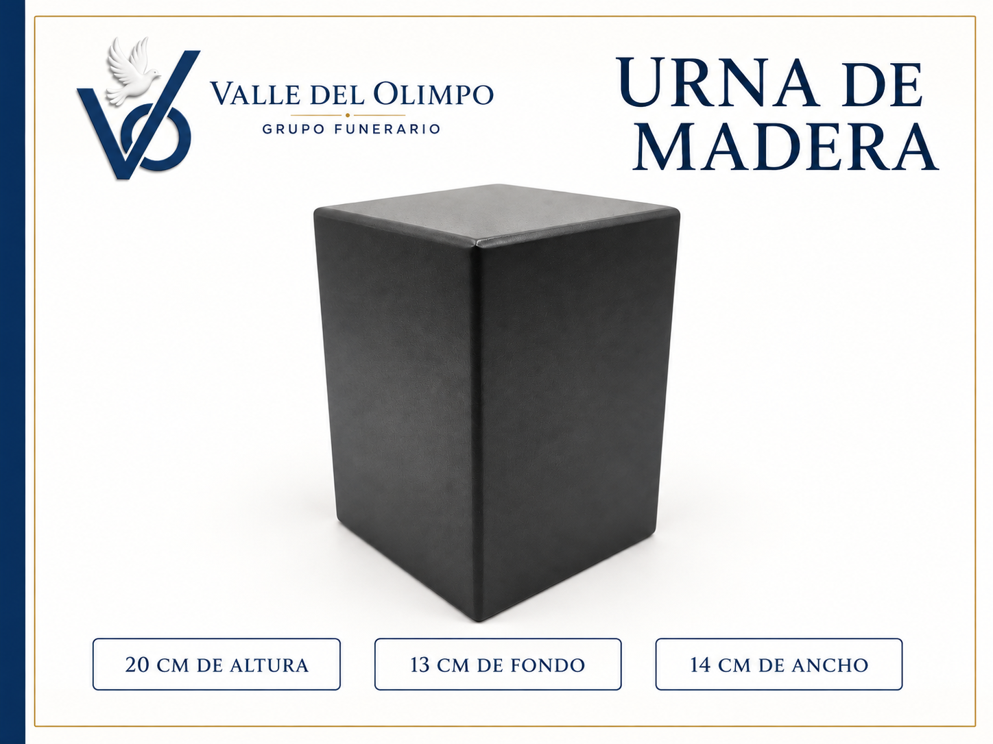 Urna básica de madera de Valle del Olimpo; imagen proporcionada por el proveedor